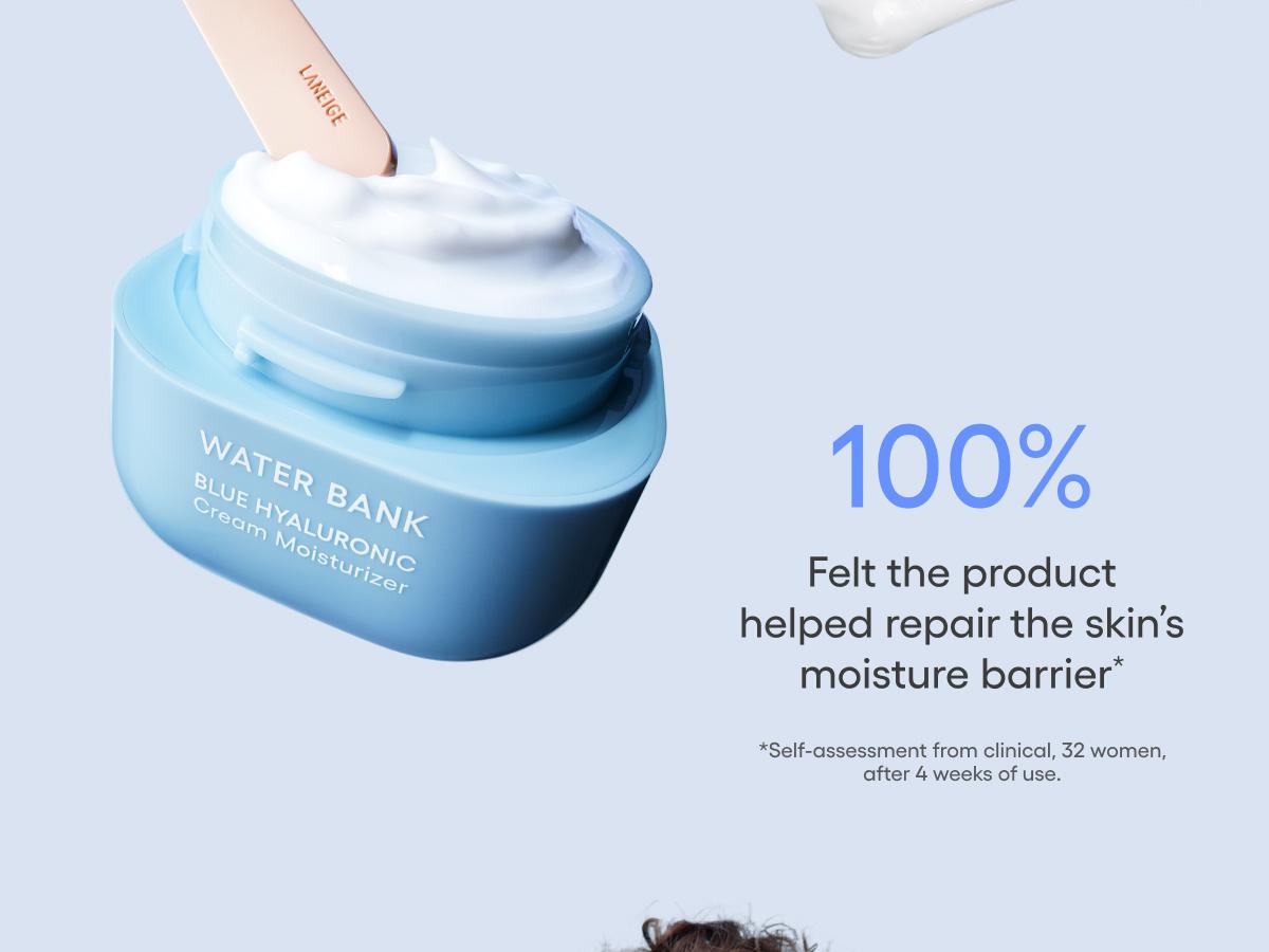 Laneige Water Bank Blue Hyaluronic Cream Moisturizer, Barrier-Boosting & Hydrating Face Cream, Korean Skincare, Infused with Squalane & Ceramide