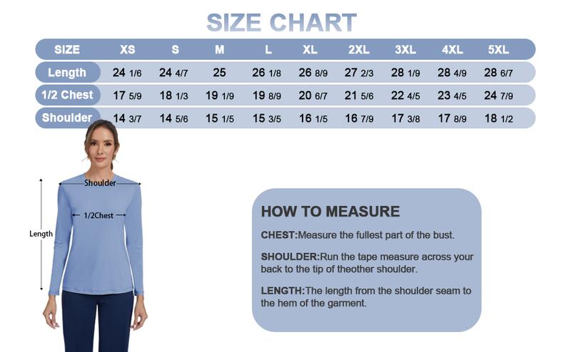 Kecols Women's Crew Neck Long-Sleeve Underscrubs for Nurse Soft Skin-Friendly Fabric High-Elasticity Tee