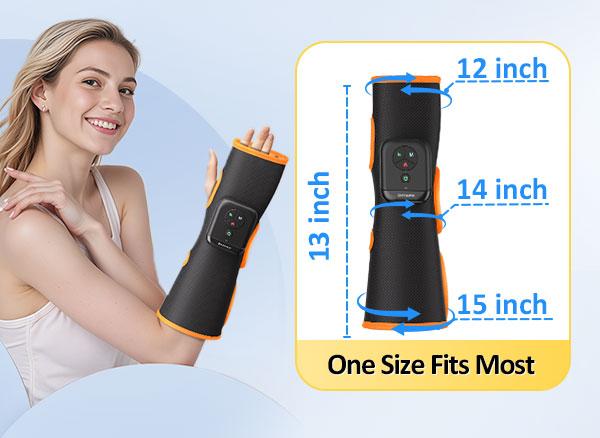 Air Compression Hand and Wrist Massager, Portable Forearm Massage Sleeve with Heat, Christmas Gift for Men Women Seniors