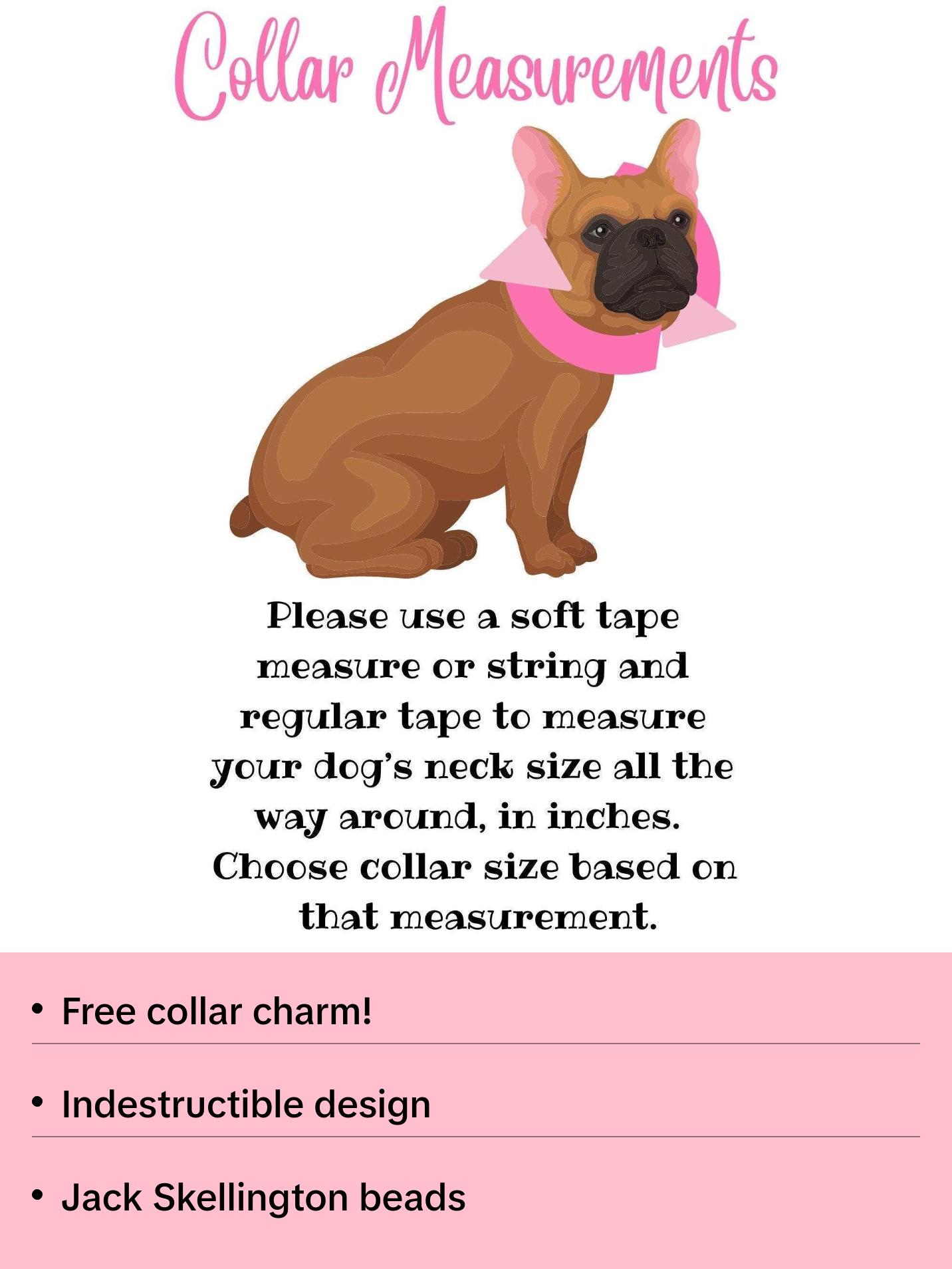 Howl-o-ween Beaded Dog Collar | Durable Dog Necklace | Orange, Black, White, Purple Jack Skellington Bead Collar | with Collar Charm