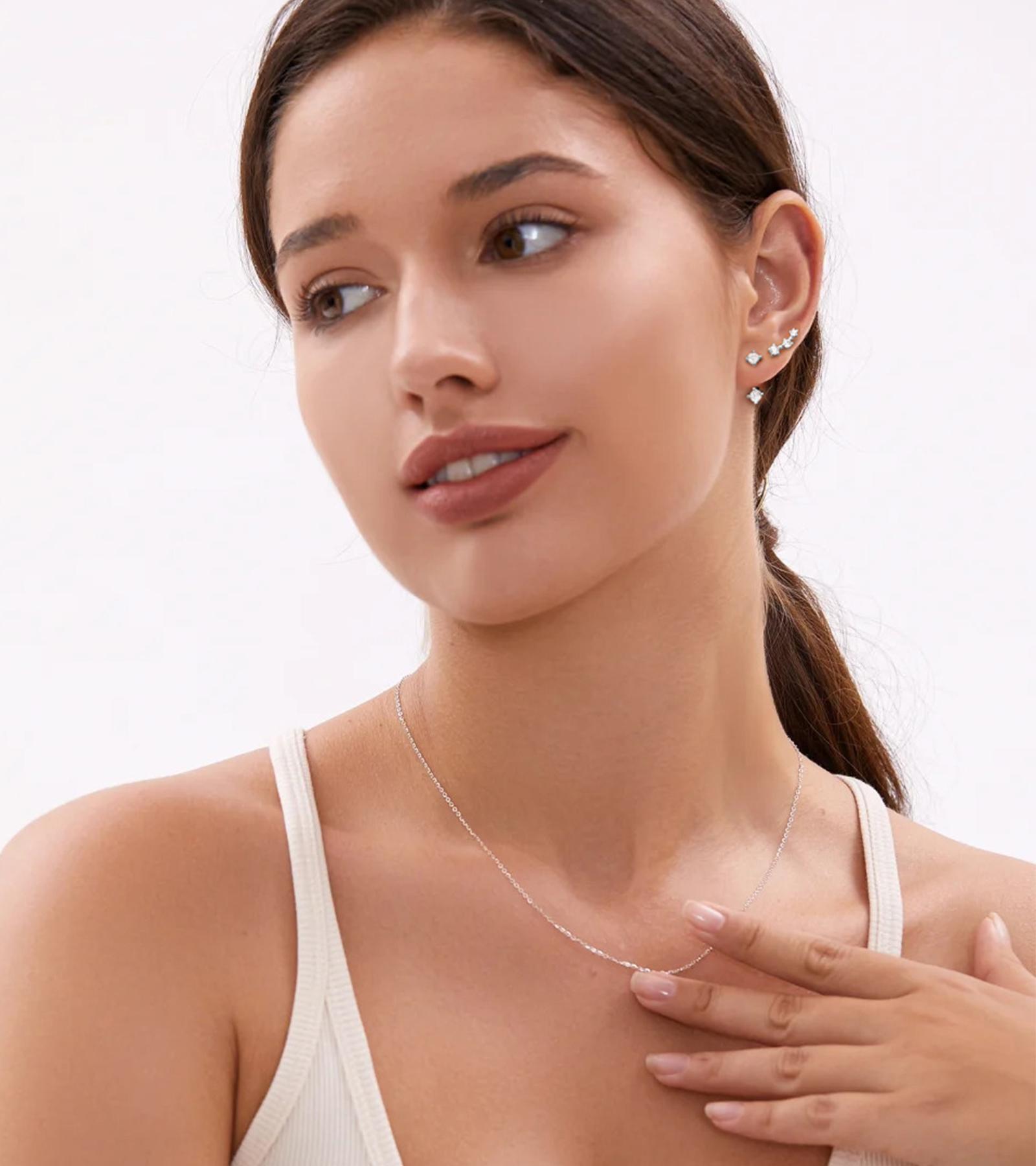 17KM 12Pcs 14K Gold Plated Stud Earrings ,Hypoallergenic Dainty Stackable Jewelry for Women’s Multi-Piercing,Perfect for Gifting