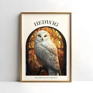 Hedwig Owl Digital Poster - Wizarding World Bird Print - Hogwarts Letter Delivery Wall Art - Magical Booktok Aesthetic Library Decor