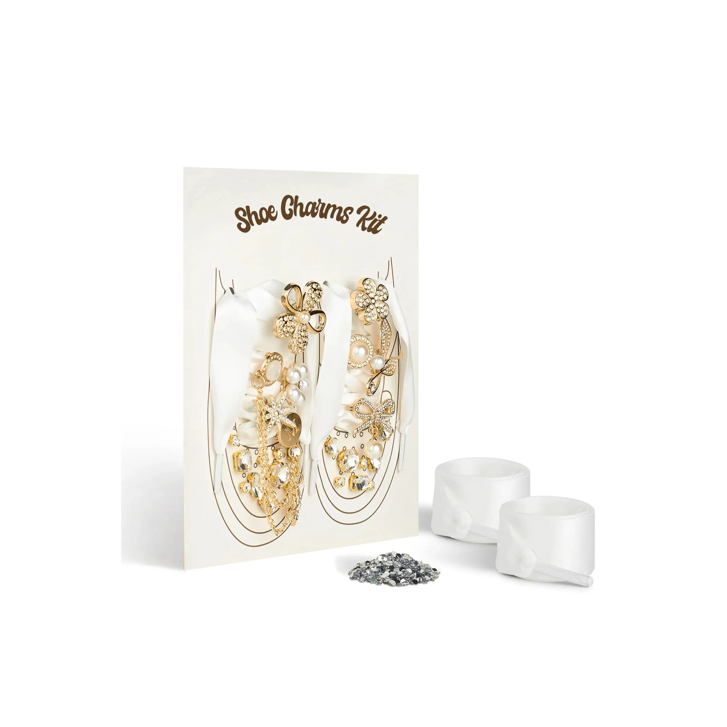 Draya White Beads Shoe Charms