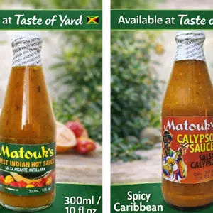 Matouk’s Caribbean Hot Sauce – West Indian Pepper Sauce or Calypso Sauce | Authentic Trinidad Hot Sauce