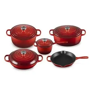 Le Creuset Signature 9-Piece Cookware Set, Cerise