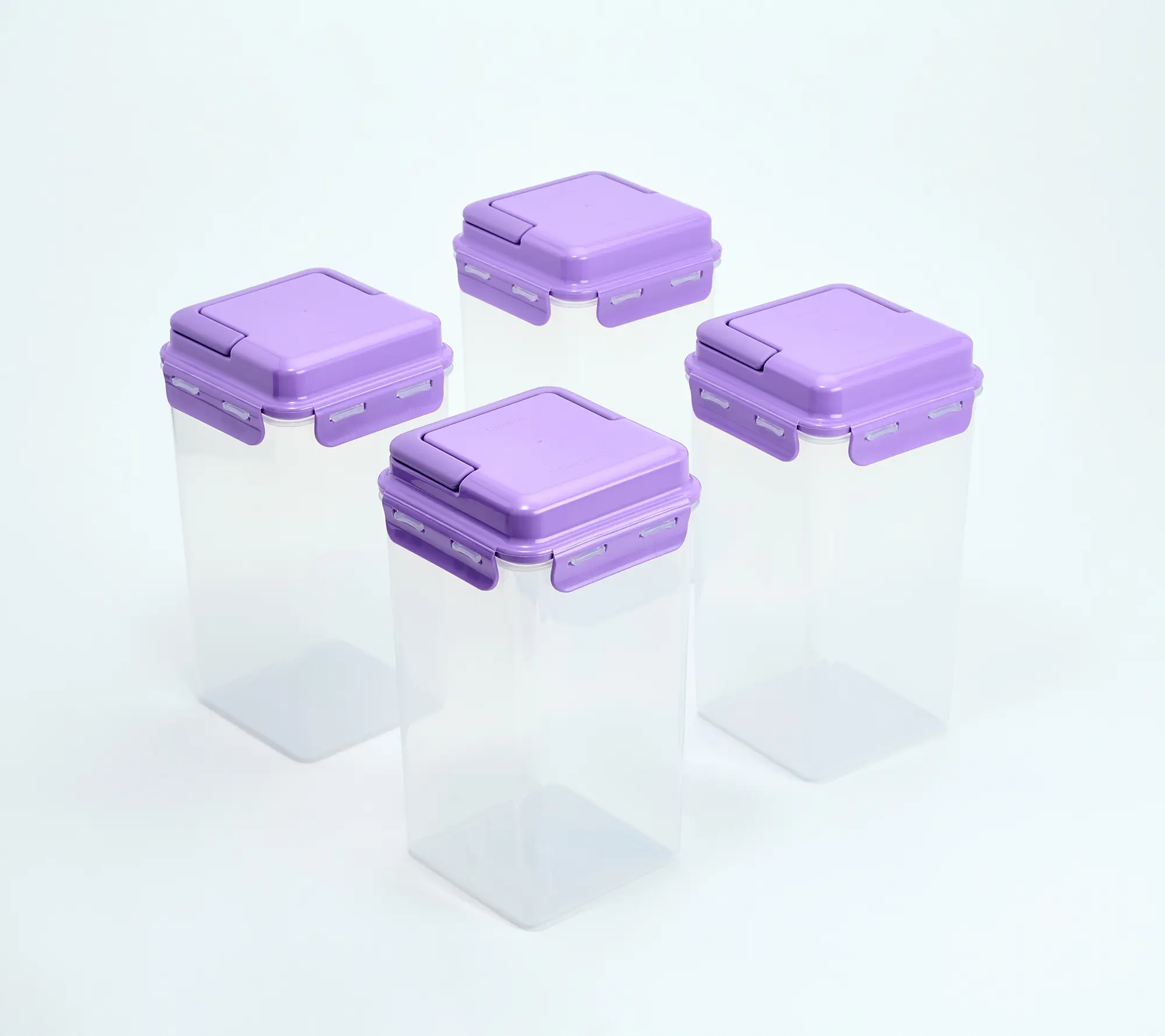 LocknLock Set of 4 Tall Pantry Canisters w/ Handle Lids