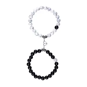 Valentines/BFF matching couple bracelet. Magnetic heart couple bracelet