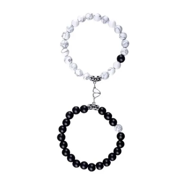 Valentines/BFF matching couple bracelet. Magnetic heart couple bracelet