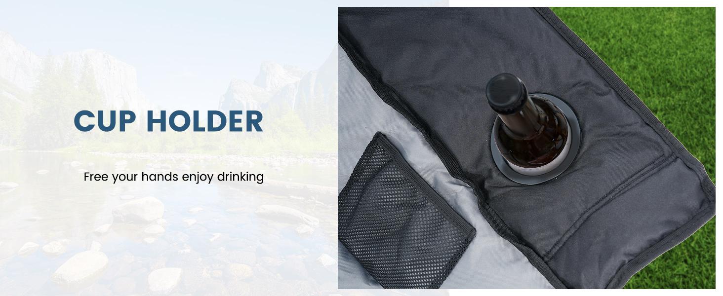 MOPHOTO Rocking Camping Chair,XXL Oversized Folding Fully Padded Outdoor Lawn Chair with Side Pocket,Portable Recliner for Patio, Backyard, Supports 400 lbs