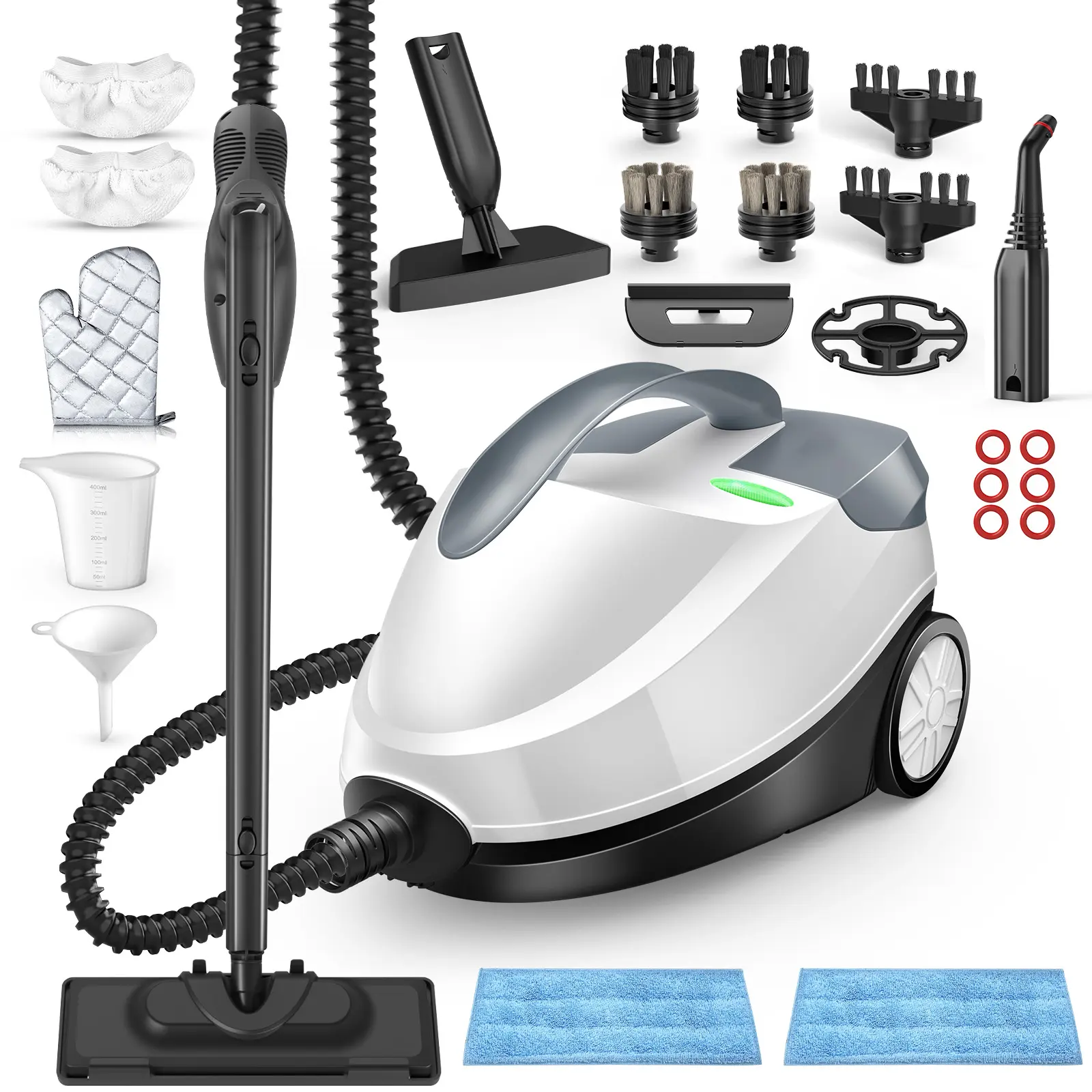 Phueut 1800W High-Pressure Steam Mop Cleaner - 1.5L Tank, 28 Attachments, Multifunction Floor Steamer for Home Handheld Steam Cleaning, Chemical-Free Heavy-Duty Appliance summerwins,summerwins,dorm essentials,home essentials tiktokshopbacktoschool