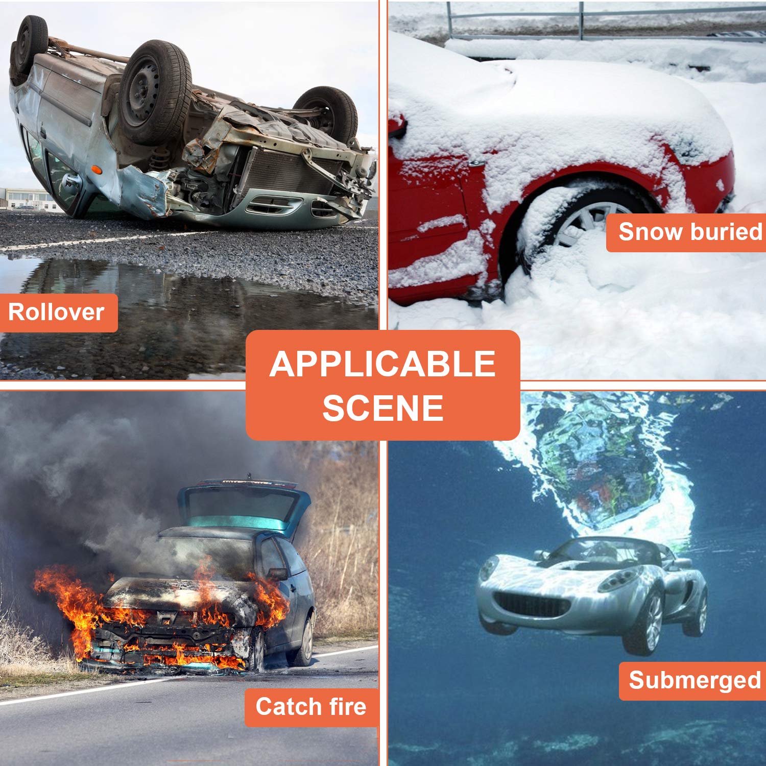 Car Safety Hammer – 3-in-1 Emergency Escape Tool with Window Breaker & Seat Belt Cutter| Ideal Family Safety Gift for Car Emergency Kits