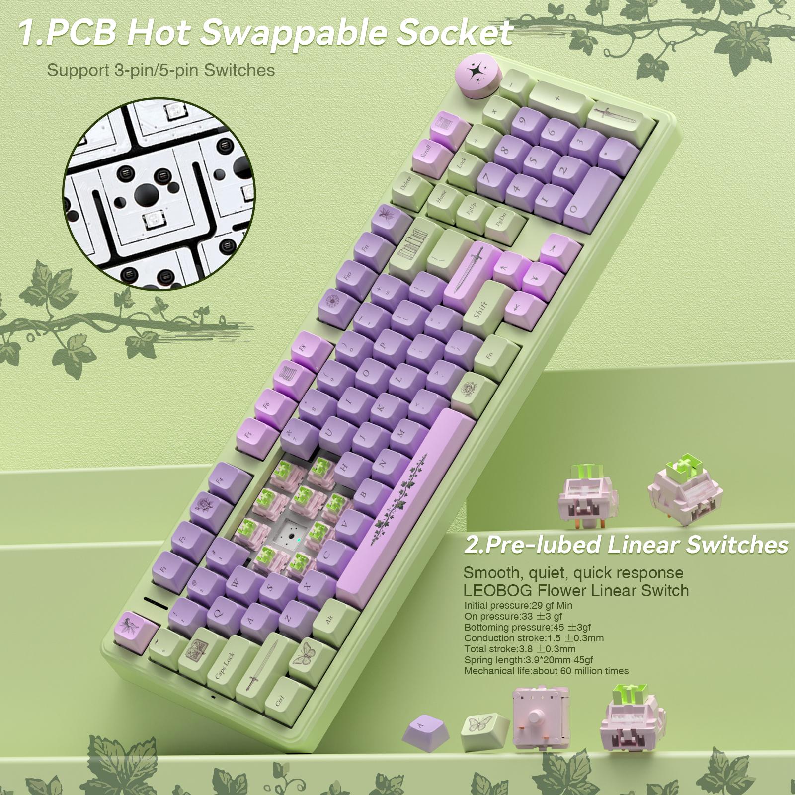 [AULA × Jesnerdingout Co-Designed] Fae Blade F99 Pro Wireless Mechanical Keyboard, 99% Layout, Tri-Mode Connectivity, Hot-Swappable, With Knob Control, RGB Backlight