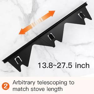 Stainless Steel Stove Gap Covers,Stove Gap Filler, Range Trim Kit, Stove Gap Guards, Heat Resistant and Easy to Clean, Easy retractable Length 13.8" to 27.5", Width 0.79"(2PCS)
