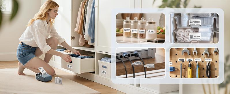 Niimbot Thermal label printer B1 sticker printer -2 Inch Mini Label Sticker Printer Came with One Roll White Label(2'' x1.18'')，Multiple Templates for Creative DIY, Small Business,Office,Home,School，App Editing,BPA-Free Thermal Label