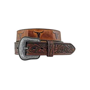Ox Head Tan Leather Belt