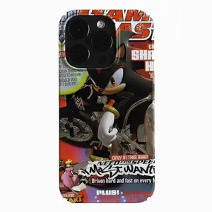 Shadow the Hedgehog x Phone Case - Need for Speed Magazine Collage Style | TikTok Trendy Design – For iPhone 17/17 Air/17 Pro Max/16/15/14/13