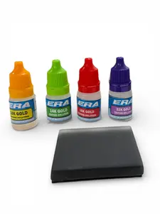 ERAFINE At Home Jewelry Testing Kit with 10K 14K 18K 22K Gold Solutions 2x2" Test Stone & Instructions for Detecting Metals in Scrap Jewelry