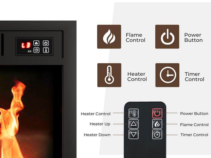 72‘’ Electric Fireplace with Mantel, Fireplace TV Stand for TVs Up to 80 Inch, Modern White Entertainment Center with Storage, with 23'' Fireplace Insert Heater for Living Room, Bedroom