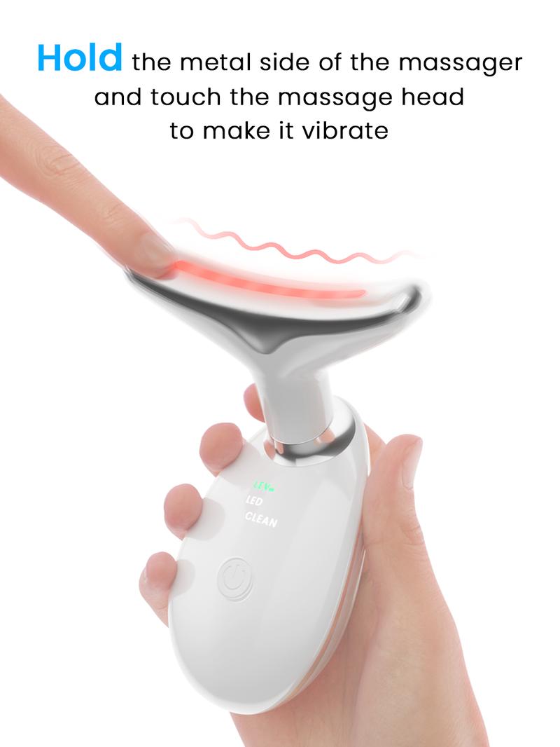 Cotsoco 7 Color Facial Massager Tool, Facial and Neck Massager with 7 LED Light, Skin Care Device, Suitable for Neck Facial Leg, Gift for Women Mother