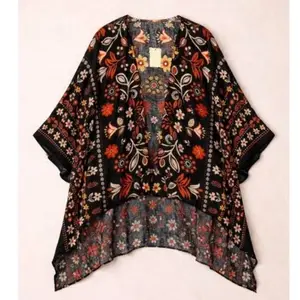 Boho Floral Kimono Cardigan by Easel – Flowy Open Front Layer