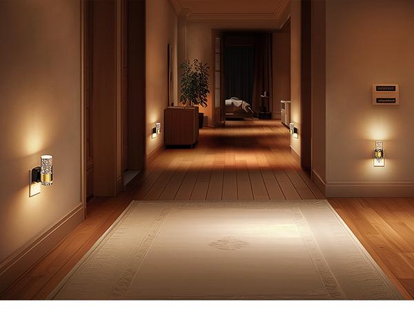 DORESSHOP 2 Packs Acrylic Aesthetics Night Light, Auto Dusk to Dawn Sensor LED Night Light for Bedroom Kitchen, Dimmable