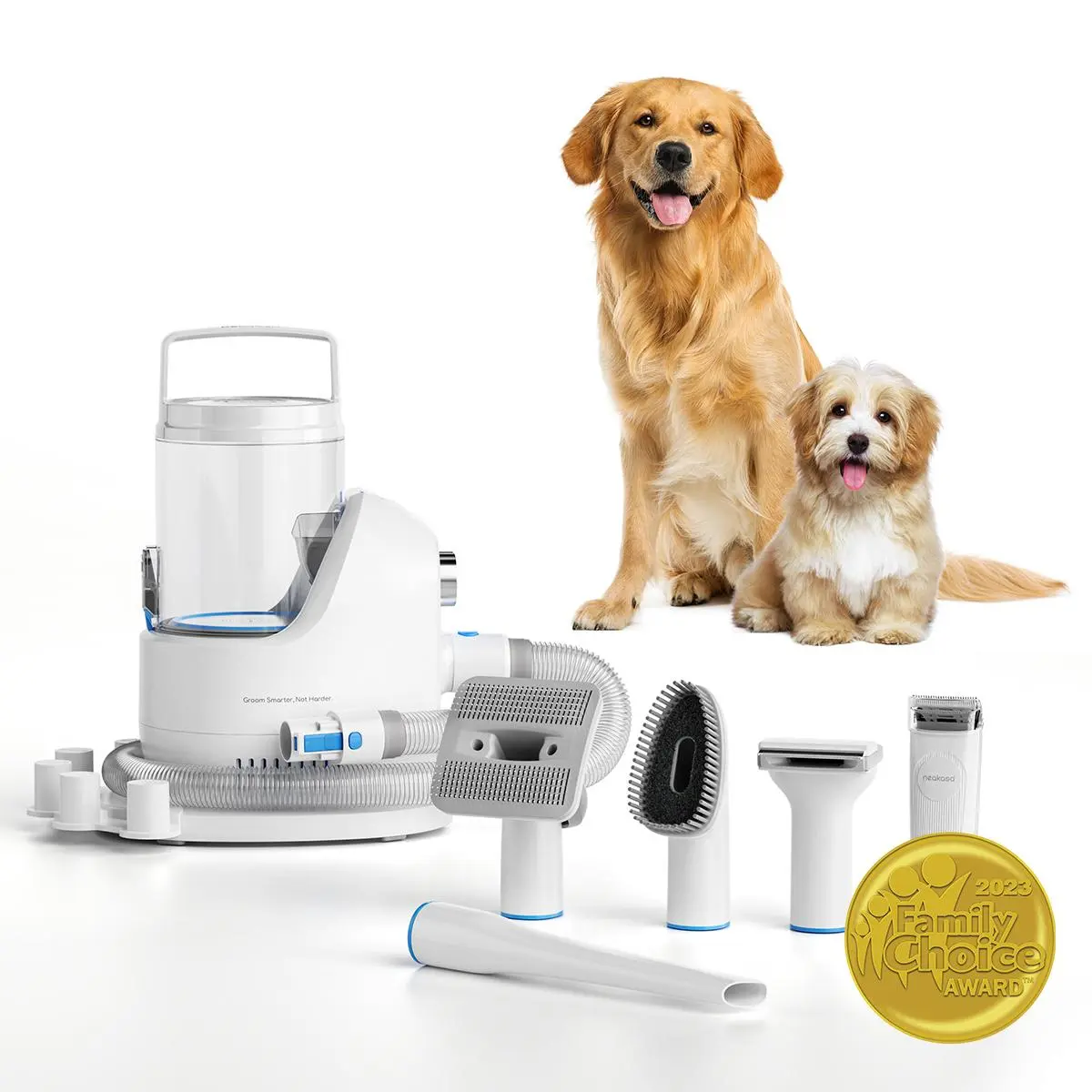 Neakasa P2 Pro Pet Grooming System for Dogs Cats Grooming Kit, Dog Clippers Vacuum Suction 99% Hair, 5 Proven Tools, 2L Dustbin for Dogs Cats Animals