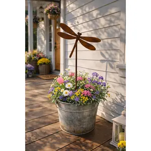 Dragonfly Metal Garden Stake | Handmade Steel Garden Art