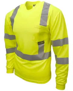 Radians Men's Hi-Vis St21 Class 3 Pocket Long Sleeve Work Shirt - St21-3Pgs-Ylw