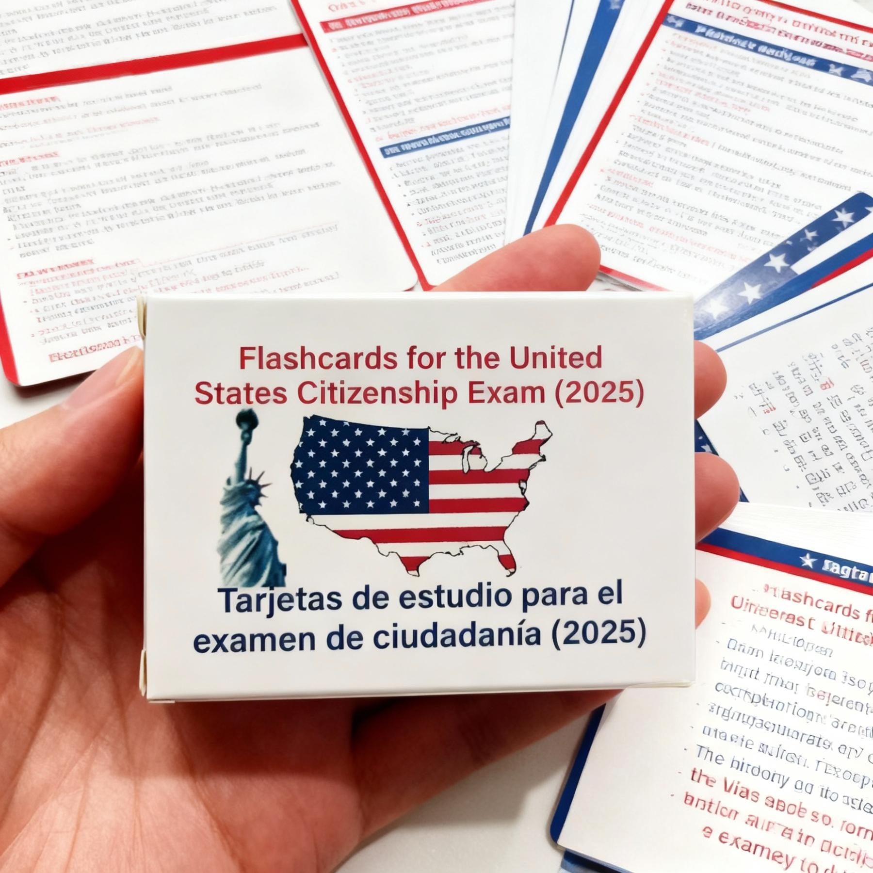 U.S Citizenship Flash Cards 2025 -English/Spanish,Naturalization Study Guide with 100 US Civics Questions & Answers, US Civics Test Flash Cards Combo Set, Set with Bilingual Booklet Flashcards college school supplies U.S Citizenship Flash Cards 2025 -English/Spanish,Naturalization Study Guide with 100 US Civics Questions & Answers, US Civics Test Flash Cards Combo Set, Set with Bilingual Booklet Flashcards college school supplies