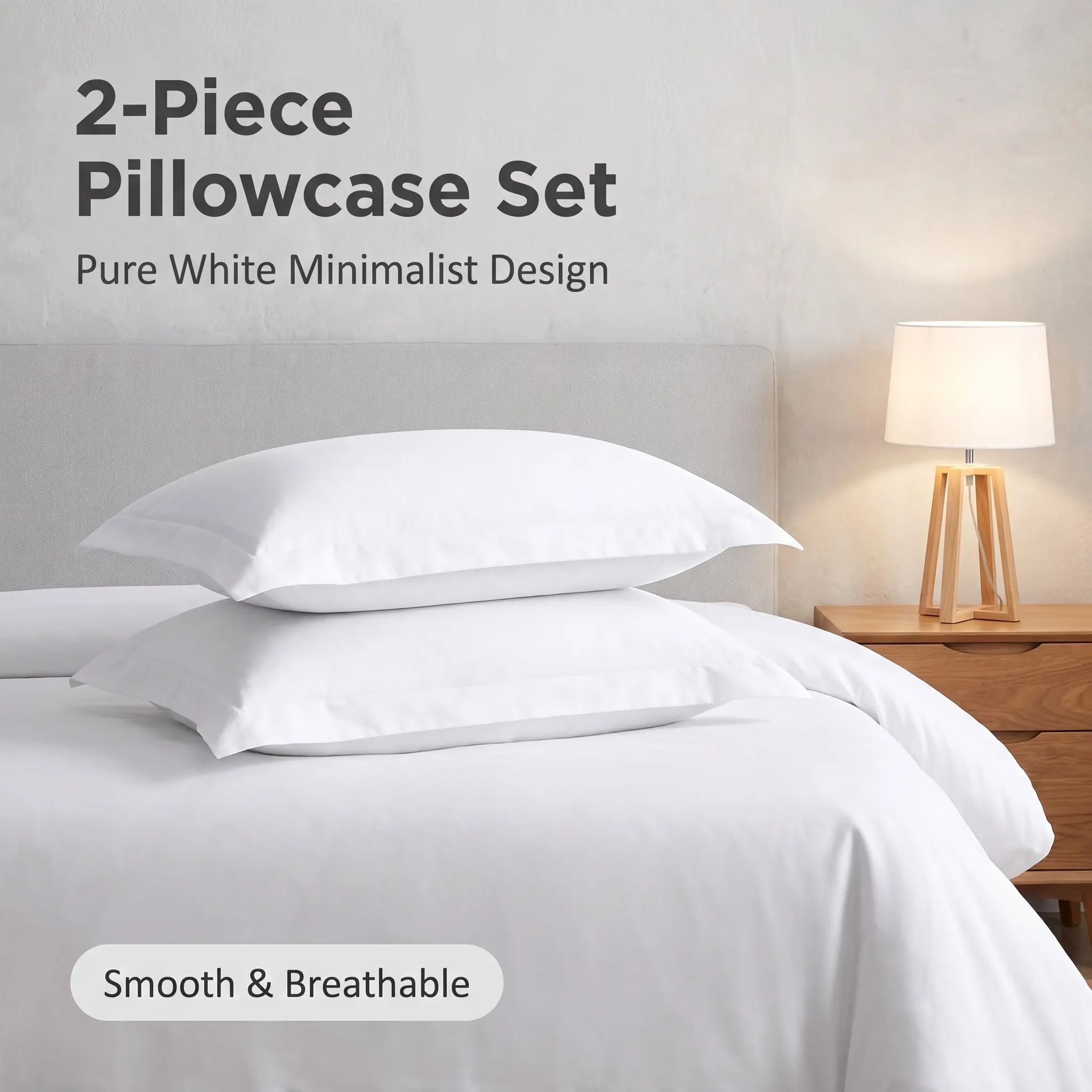 Bedsum Set of 2 500TC Egyptian Cotton Pillow Shams, Wrinkle Resistant Soft Breathable Envelope Closure Pillow Covers, Multi-Color Solid Bedding Pillowslip for All Bedroom Sizes Pillowcases Silky comfy DreamComfort Pillow Case Set