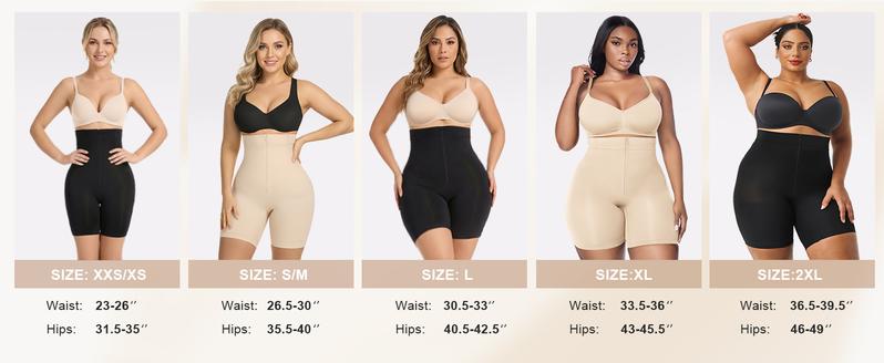 SHAPERX High-Waisted Shapewear for Women Tummy Control Zip-Up Easy-On Seamless Shorts Underwear SHAPERX High-Waisted Shapewear for Women Tummy Control Zip-Up Easy-On Seamless Shorts Underwear