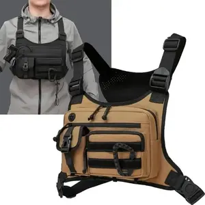 Adjustable Fishing Vest Chest Bag Multifunctional Molle Hiking Rucksack Outdoor Running Cycling Rig Pouch Sport Hunting Backpack belt Tactical
