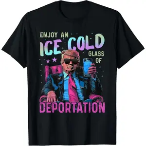 100% Cotton ICE Enjoy An Ice Cold Glass Of Deportation T-Shirt