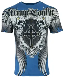 Xtreme Couture by Affliction Men's T-Shirt PULVERIZE Biker MMA Crewneck Menswear