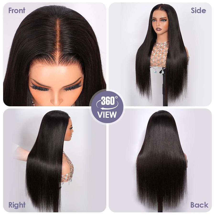 {30"=$113} Semuer Hair 13x6 Lace Frontal Wigs Human Hair 200% Density Glueless Straight Lace Wigs for Balck Women Pre-Everything Ear To Ear Natural Hairline HD Lace Skin Melted Wigs With Drawstring