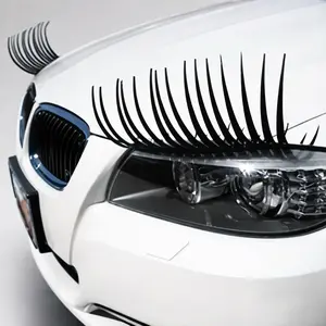 Car Headlight Eyelash Stickers (2-Pack) | Black Lash Decals for Headlights | Easy Peel & Stick