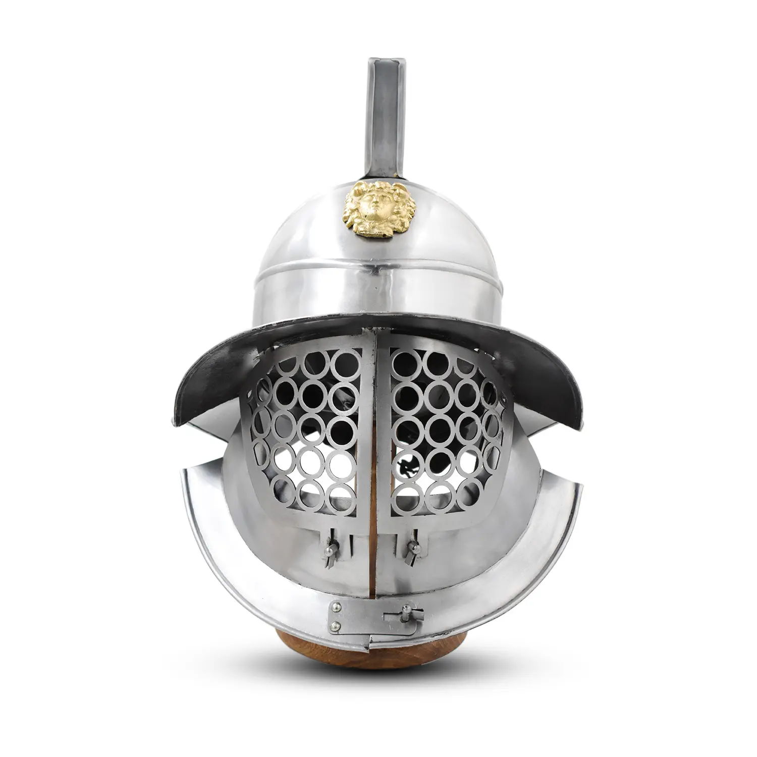 Men's Medieval Warrior Murmillo Gladiator Helmet - 18 Gauge Steel Armor Piece, Adjustable Leather Liner, Fantasy Costume for LARP, Reenactments