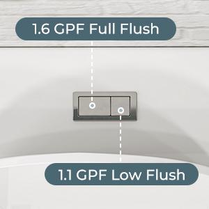 Compact One-Piece Elongated Toilet Dual Flush 1.1/1.6 GPF Siphon Flushing, 12 inch Rough-In, 16-1/8 inches Comfort Standard Height, Quiet Soft-Close Seat, Fully Skirted Easy-Clean Design Compact One-Piece Elongated Toilet Dual Flush 1.1/1.6 GPF Siphon Flushing, 12 inch Rough-In, 16-1/8 inches Comfort Standard Height, Quiet Soft-Close Seat, Fully Skirted Easy-Clean Design