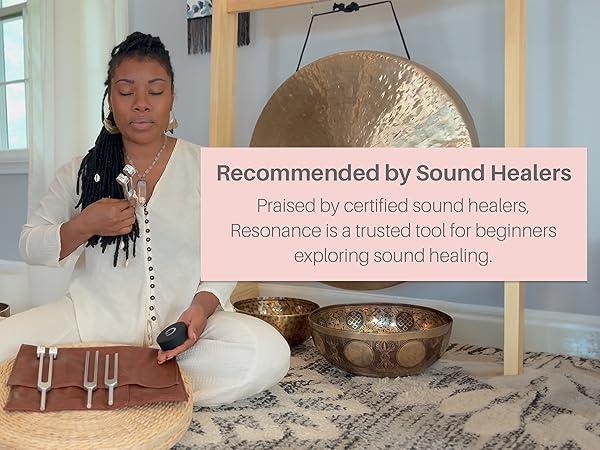Resonance Sound Healing Tuning Fork Set – 128Hz, 136.1Hz, 256Hz, 384Hz with Activator – Sound Therapy for Stress Relief, Deep Relaxation & Chakra Balancing