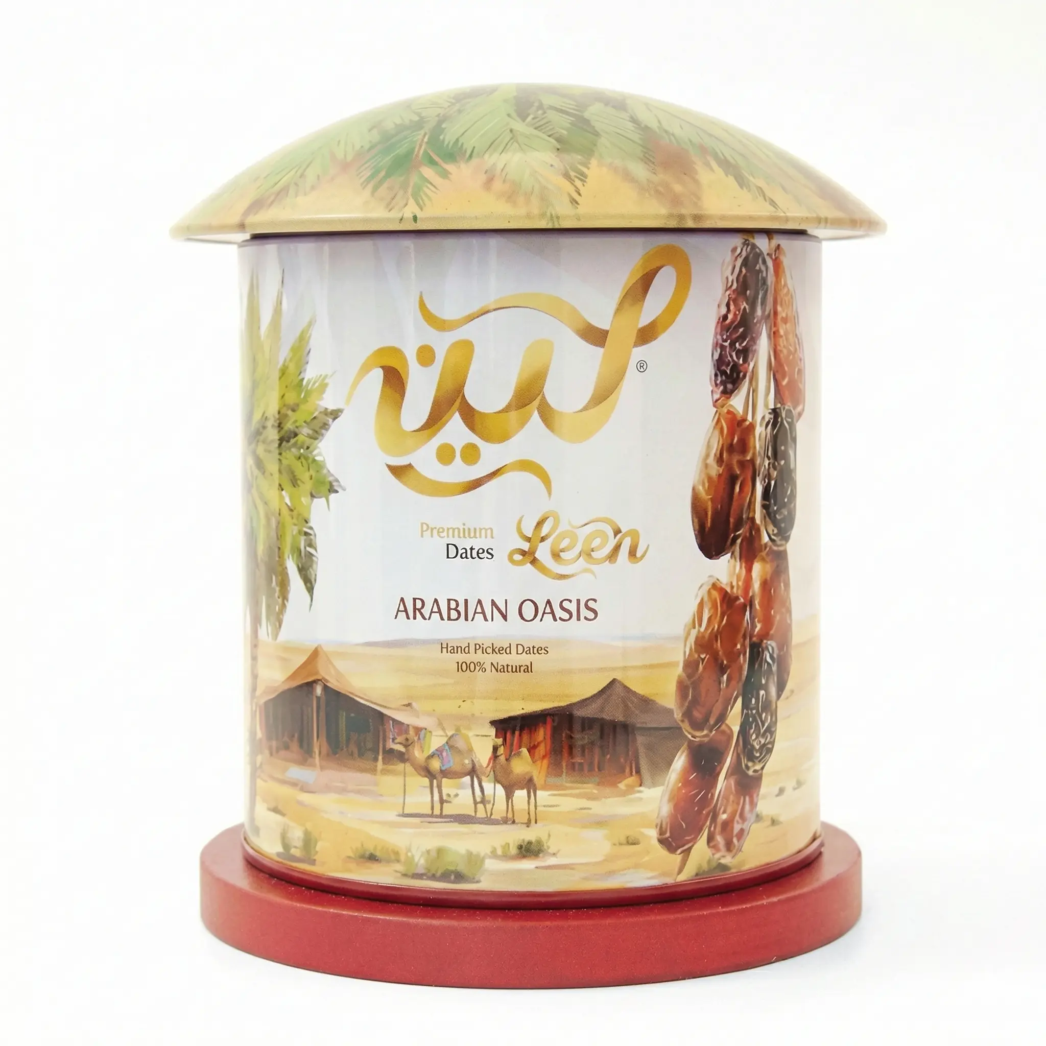 Leen Fat-Free Natural Sweetness Dried Snack - Madinah Oasis Hand-Picked Golden Dates Mix, 220g, Ideal for Holidays, Ramadan, Adults, Ambient