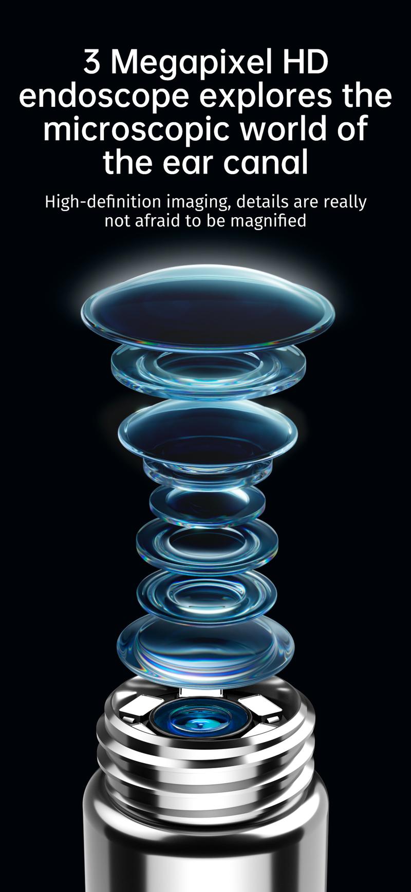 Wax Removal Kit Ear Cleaner with Camera Ear Scope Tweezers Visual Otoscope for Ear Nose Throat Examination Tool Family Use