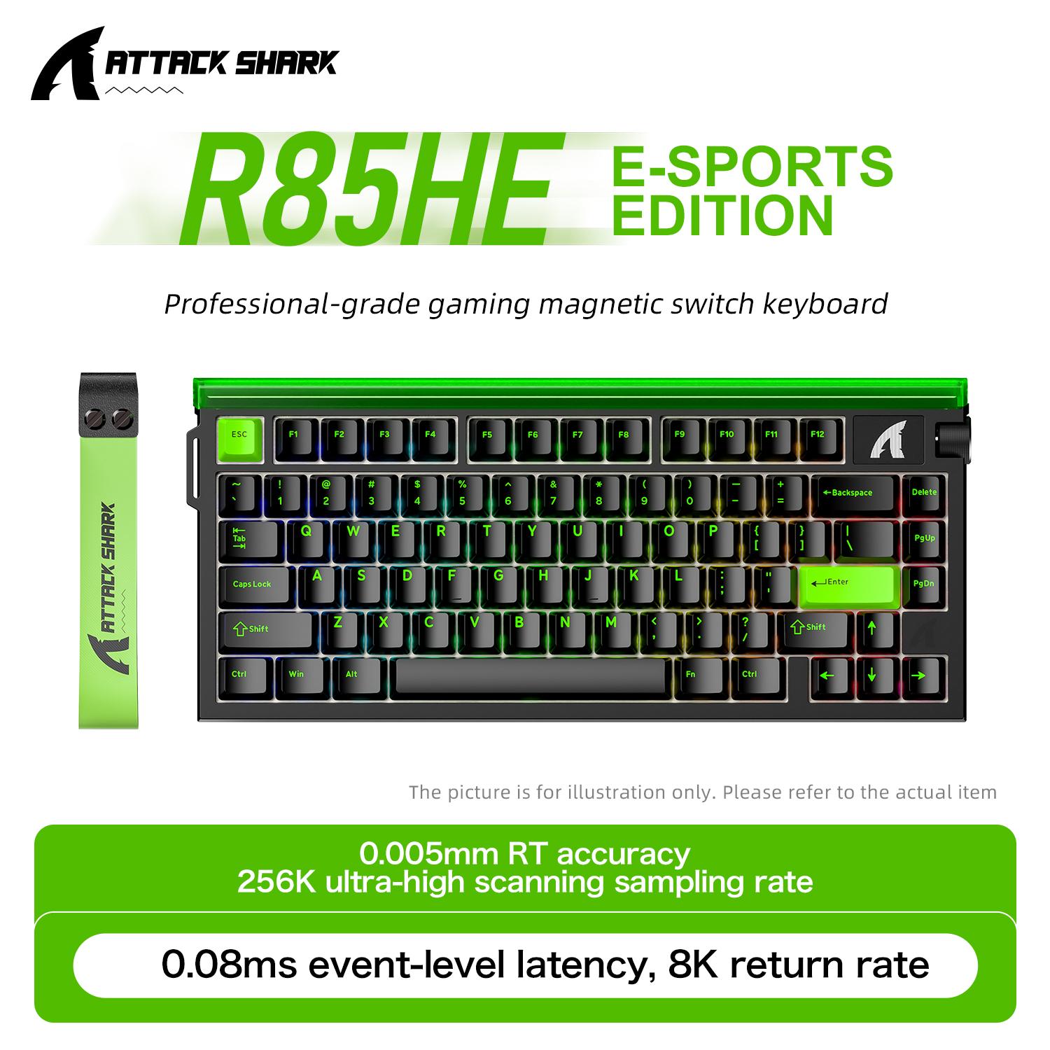 Attack Shark R85HE Rapid Trigger Keyboard with Custom Lightbox, High Performance E-Sports Magnetic Axis
