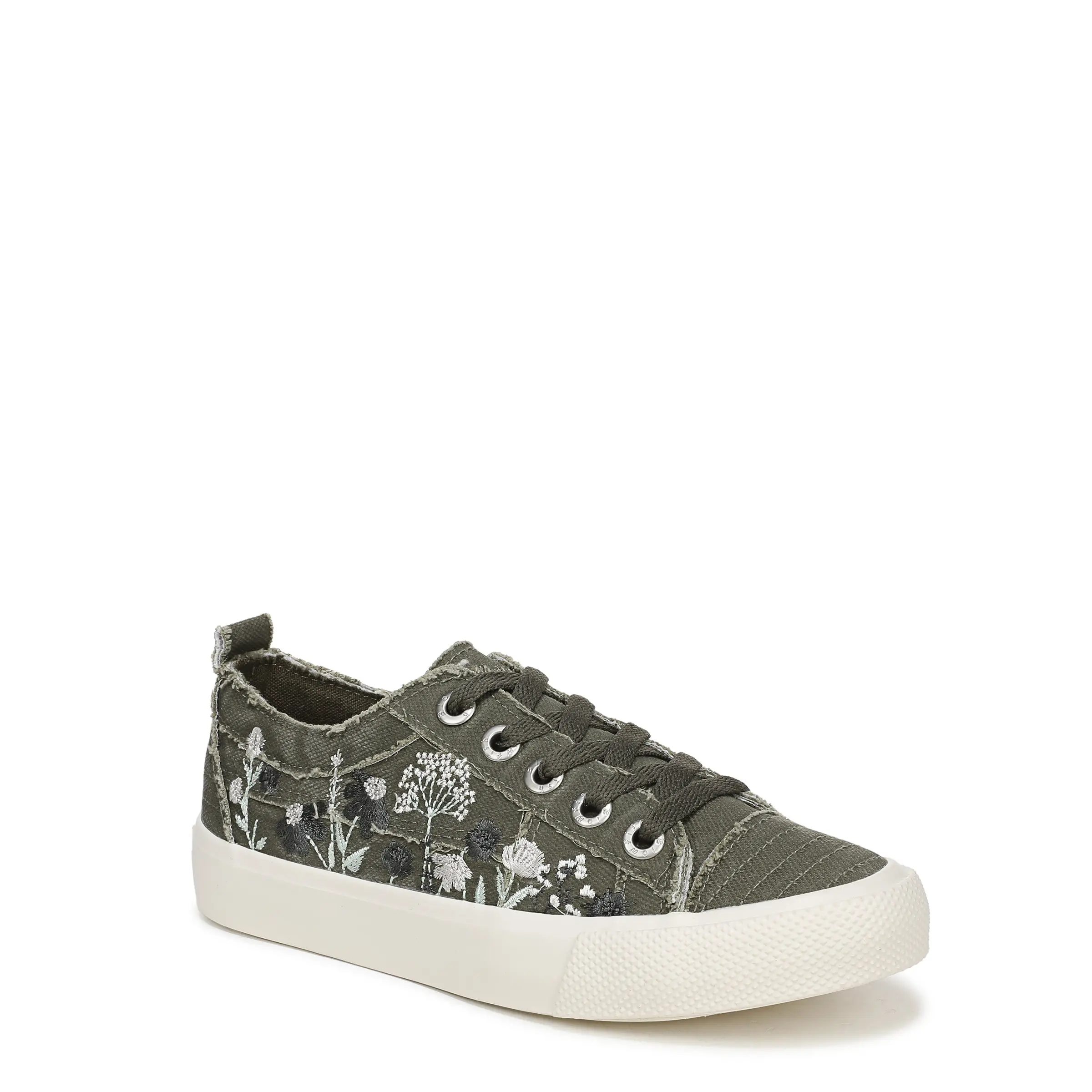 Blowfish Malibu Women's Low-Top Embroidery-Detailed Lace-Up Casual Trainers - 1.125 Inch, Cushioned Slip-On Everyday Fabric Shoes