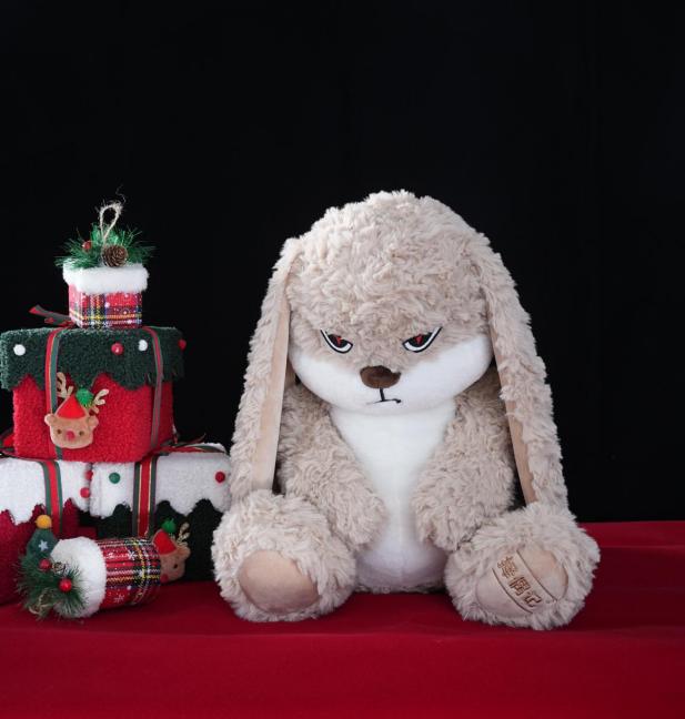 【ZEIO TOYS】Christmas gift-giving Cool drop drop rabbit plush toy doll Cute rabbitdoll comfort doll Holiday gift companion Valentine's Day giftBunny Funny ear Perfect for a Gift (Brown)