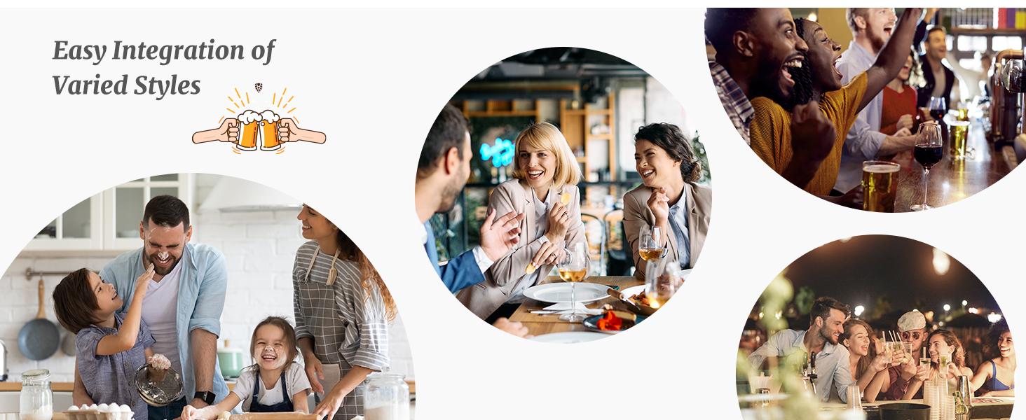 Furnest Set of 2 Bar Stools, 24 Inch Counter Height Saddle Stools, Modern Kitchen Barstools with Metal Base & PU Leather