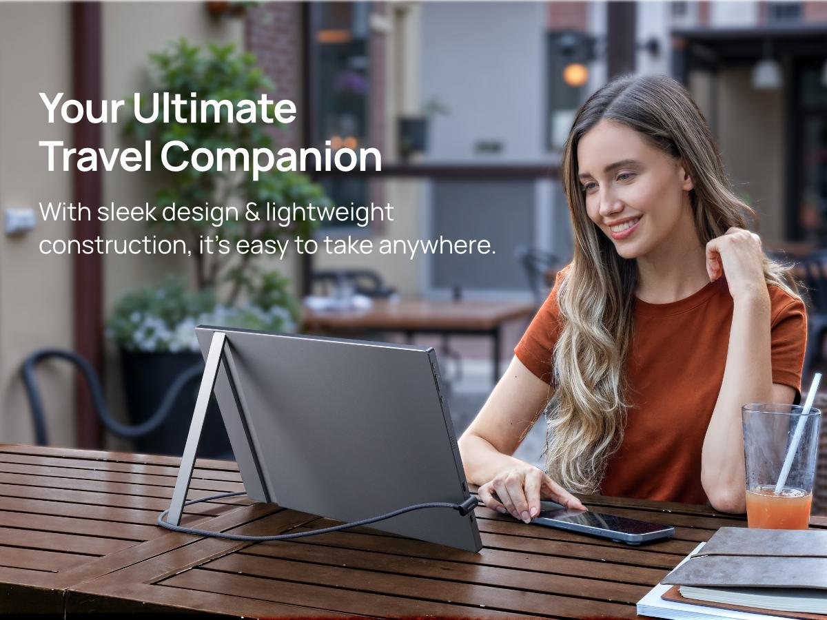 ARZOPA Portable Monitor FHD 1080P Ultra-Slim Portable Laptop Monitor with Kickstand - IPS Display for PC, MAC, Phone, Xbox, PS5 - USB C & HDMI Connectivity