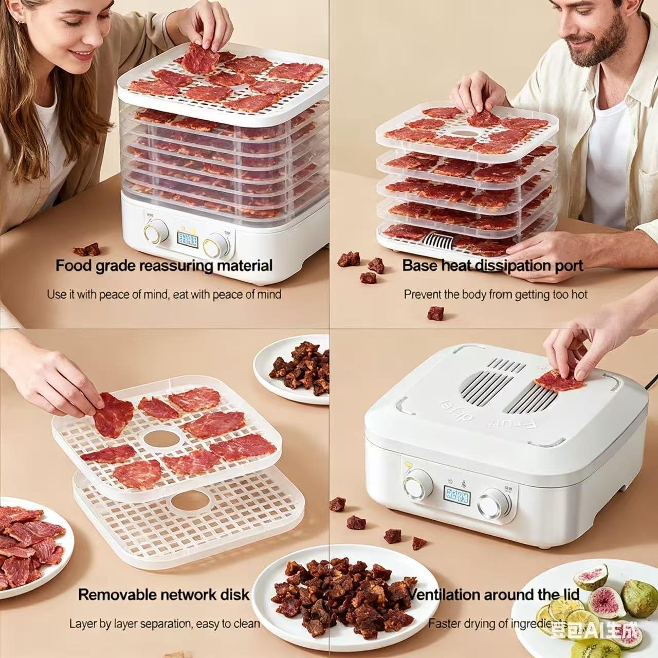 Five layer small household dryer, multi-layer fruit dryer, adjustable temperature meat dryer, suitable for drying herbs, mushrooms, and can replace healthy snacks