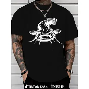 Men's Vintage Catfish Cotton T-Shirt – Soft, Lightweight, Perfect for Home and Out