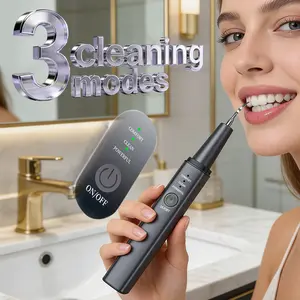 Ultrasonic Dental Cleaner, Tartar Remover, Oral Cleansing Kit, Dental Calculus Remover, Rechargeable with LED Illumination & 3 Adjustable Modes, Home Oral Care Tools, Teeth Whitening Instrument, Father's Day Gift cleaning tool