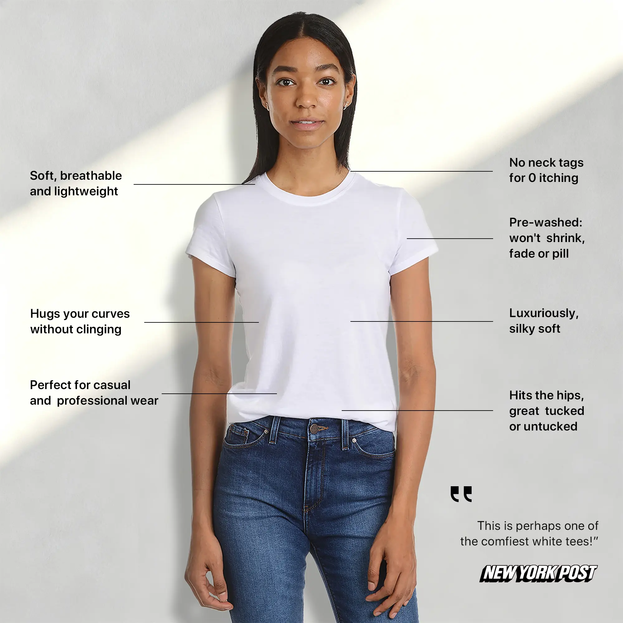 Mott & Bow 1 Pack, 2 Pack, Fitted Crew Marcy Tee Women's Breathable and Lightweight Shirt Suitable for Casual and Professional Wear Mott & Bow 1 Pack, 2 Pack, Fitted Crew Marcy Tee Women's Breathable and Lightweight Shirt Suitable for Casual and Professional Wear